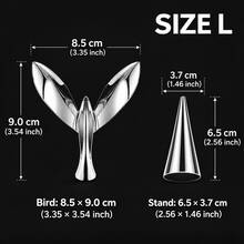 Dynamic Balance Bird Bottle Opener, Silver Bird-Shaped Ornament With Display Base, Suitable For Desk And Bar - Silver - View 4
