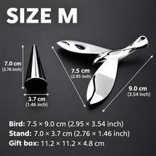 Dynamic Balance Bird Bottle Opener, Silver Bird-Shaped Ornament With Display Base, Suitable For Desk And Bar - Silver - View 6