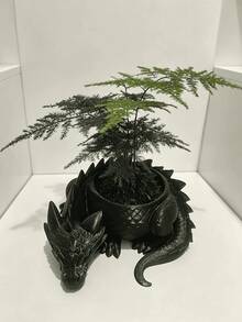 Mini Fantasy Dragon-Shaped Guardian Flower Pot / Artificial Plant Creative Succulent Green Flower Pot Desktop Decoration, Bar Counter Art Ornament, Office Decoration, Suitable For Home Offices And Bedrooms, Gift Ornament, Flower Pot Home Decoration. - Multi-color - View 9