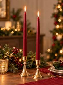 Red Christmas Tree Twisted Cone Candle, Spiral Shaped Decorative Candle, Suitable For Christmas Table, Holiday Party, Wedding And Home Decor - Red - View 19