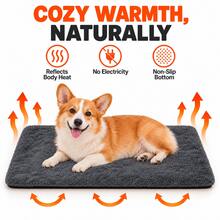 Self-Heating Pet Mat For Dogs And Cats, Soft Arctic Fleece Warm Pet Bed With Reflective Aluminum Foil And Black Non-Slip Bottom, No Electricity Needed, Indoor Pet Winter Warm Sleep Pad - Dark Grey - View 8