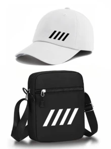 1pc/2pcs Minimalist Geometric Pattern Print Y2K Street Fashion Outdoor Sports Original Design Baseball Cap Curved Brim Hat And Crossbody Bag, Suitable For Daily Wear And Gifts - Multicolor - View 19