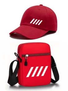 1pc/2pcs Minimalist Geometric Pattern Print Y2K Street Fashion Outdoor Sports Original Design Baseball Cap Curved Brim Hat And Crossbody Bag, Suitable For Daily Wear And Gifts - Multicolor - View 21