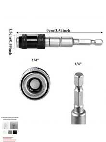 6-Sided Quick Release Locking Extension Bar, Suitable For Drill Bit Driver Holder For Long Distance Use, Portable Tool Accessory, Magnetic Rotating Drill Bit Holder Set, 1/4" Drill Bit Extension Pivot - Multicolor - View 9
