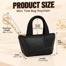 1pc Mini Handbag Keychain, Zipper Coin Purse Pendant With Key Ring And Lobster Clasp, Mini Handbag Storage Bag For Coins, Keys And Small Items, Cute Women's Bag Accessory - Multicolor - View 2