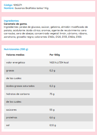 Vidal Dolci e caramelle - VIDAL Gusanos Bicéfalos confezione 1 kg - Visualizzare 5