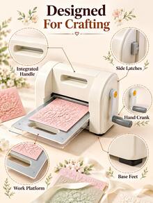 Manual Die Cutting Embossing Machine, 3 Inch (76mm) Hand Crank Manual Tool (Includes Die Plate), Compact And Portable Embossing Machine, Suitable For Scrapbooking, Card Making, Journaling, Invitation Making, DIY Christmas And Halloween Crafts, Perfect For Women's Handmade Gifts - Multicolor - View 6