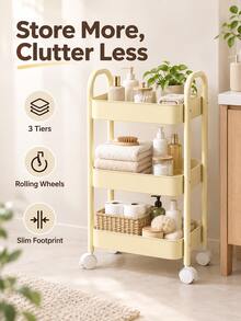 1. Kệ lưu trữ kim loại nhiều tầng nhỏ gọn và phong cách, trang bị 4 bánh xe di chuyển linh hoạt và tiện lợi, phù hợp cho nhà ở, salon, phòng tắm, nhà bếp, văn phòng/studio, phòng trẻ em và ký túc xá. Đặc biệt thích hợp làm quà tặng tân gia, sinh nhật, Giáng sinh và tiệc mừng em bé (thiết kế dễ thương và phong cách, hoàn hảo cho ngôi nhà mới). - Nhiều màu - Xem 4