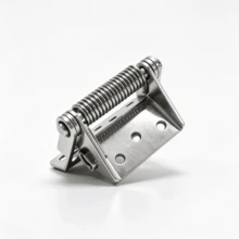 1pc Heavy Duty Stainless Steel Spring Hinge, Self-Closing Self-Resetting, Industrial Load-Bearing - 83mm Stainless Steel - View 2