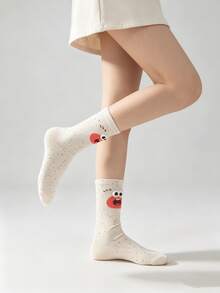 1/5 Pairs Funny 3D Eyeball Playful Expression Innovative Mid-Calf Socks - Multicolor - View 3