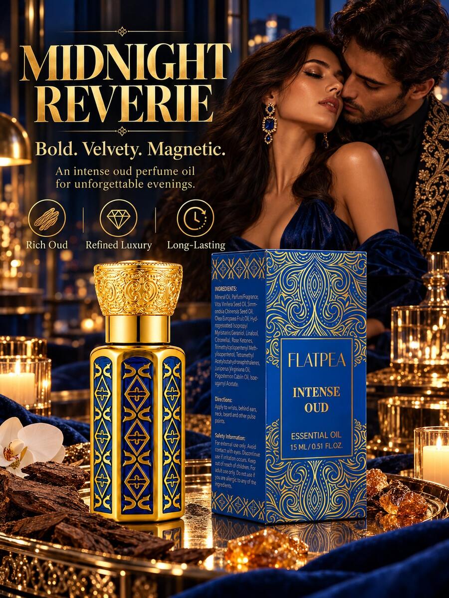 15ml Rich Oud Essential Oil, Arabian Middle Eastern Fragrance, Intense Woody Velvet Aroma, Long-Lasting Luxurious Essential Oil, Suitable For Evening Wear - Fresh - View 1