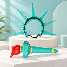 1pc Statue Of Liberty Torch Headband, Halloween Costume Accessory, Independence Day Party Ball Headpiece - Multicolor - View 5
