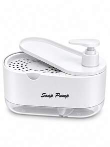 2-In-1 Dish Soap Dispenser With Sponge Holder, Refillable Manual Pump Bottle With Drainage Tray, Space-Saving Kitchen Sink Countertop Organizer, Automatic Liquid Dispenser Box, Cleaning Pad, Dish Brush, Dish Soap Dispenser, Multi-Functional Cleaning Supplies Organizer For Kitchen And Bathroom - Multicolor - View 14
