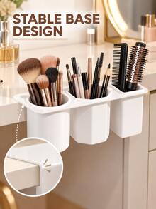 Large-Capacity, Multi-Functional Desktop Organizer. Suitable For Storing Cosmetics And Makeup Brushes, As Well As Pens, Stationery, Remote Controls, Keys, And More; Ideal For Use On Office Or Bedroom Desks. - Multicolor - View 2