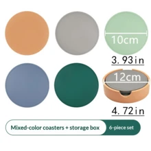 6pcs/Set Silicone Cup Coasters With Cup Holder, Heat-Resistant Round Silicone Coasters For Hot Or Cold Drinks, Suitable For Home Kitchen, Heat-Resistant Coasters And Placemats, Perfect For Housewarming Gifts - View 10