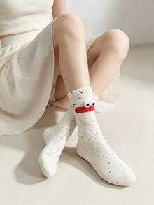 1/5 Pairs Funny 3D Eyeball Playful Expression Innovative Mid-Calf Socks - Multicolor - View 5