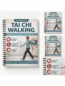 10pcs 30-Day 10-Minute Tai Chi Walking Practice Guide, Chinese Kung Fu, Tai Chi Walking Practice Manual, Gentle Exercise Plan For People Over 50, Restore Strength, Flexibility And Balance, Chair Yoga Gentle Exercise, Suitable For Home And Office, Elderly Chair Exercise, With Simple Illustrations, Gift For Mother, Gift For Father, Gift For Grandfather, Gift For Grandmother - Multicolor - View 9
