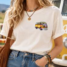 1 st retro hippie Love Bus strykbart broderat patch, solros- och fredsteckenapplikation för denim - Multifärgad - Visa 4