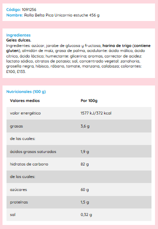 Vidal Dolci e caramelle - Cintura a rotolo Pica Unicorno - Visualizzare 5