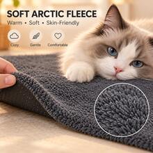 Self-Heating Pet Mat For Dogs And Cats, Soft Arctic Fleece Warm Pet Bed With Reflective Aluminum Foil And Black Non-Slip Bottom, No Electricity Required, Indoor Pet Winter Warm Sleep Mat - Dark Grey - View 6