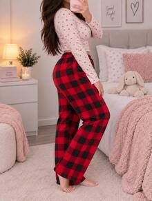 Women Sleep Bottoms - Red - View 4