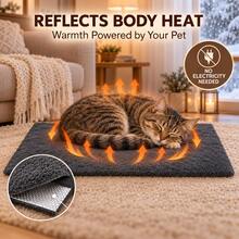 Self-Heating Pet Mat For Dogs And Cats, Soft Arctic Fleece Warm Pet Bed With Reflective Aluminum Foil And Black Non-Slip Bottom, No Electricity Needed, Indoor Pet Winter Warm Sleep Pad - Dark Grey - View 5