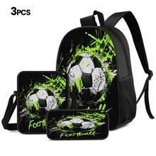 Splatter Football Street Graffiti Style 2D Print 3 Pieces Set, Side Elastic Mesh Pocket Water Bottle Holder, Wide Thick Breathable Adjustable Shoulder Strap, Fashion Football Fan Commute Game-Watching Sports Travel Storage Set - Printed Bag - View 13