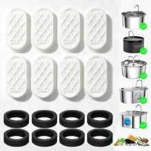 COOYOMOO New Cat Water Fountain Filter 4/812Pcs Fit 101oz/3L Pet Replacement Filters For Stainless Steel Cat Dog Water Fountain Filter - 1L - View 14