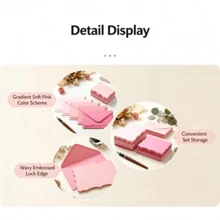 40/100pcs Mini Shades Pink Wave Edge Envelopes, 10X7cm Small Gift Envelopes For Cards, Ideal For Wedding Invitations, Gift Cards, Crafts Birthday Party, Thank You - A - View 6