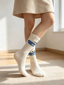 1/5 Pairs Funny 3D Eyeball Playful Expression Innovative Mid-Calf Socks - Multicolor - View 13