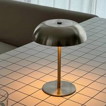 Nordic Style Wireless Mushroom Table Lamp, Modern Metal Touch Desk Lamp, LED Bedroom Living Room Office Bedside Lamp, 3-Color Dimmable, Luxury Style Lamp - Multicolor - View 3