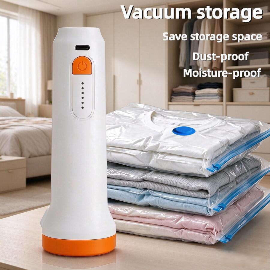 2-In-1 Vacuum Pump, Dual Function Vacuum Suction And Inflation. Portable Air Pump, Suitable For Inflating And Deflating Pool Floats, Swim Rings, Also For Vacuum Storage Bags And Clothing Organization. Ideal For Home, Travel And Camping.
