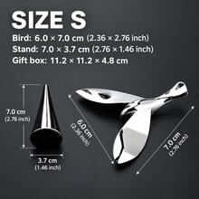 Dynamic Balance Bird Bottle Opener, Silver Bird-Shaped Ornament With Display Base, Suitable For Desk And Bar - Silver - View 7