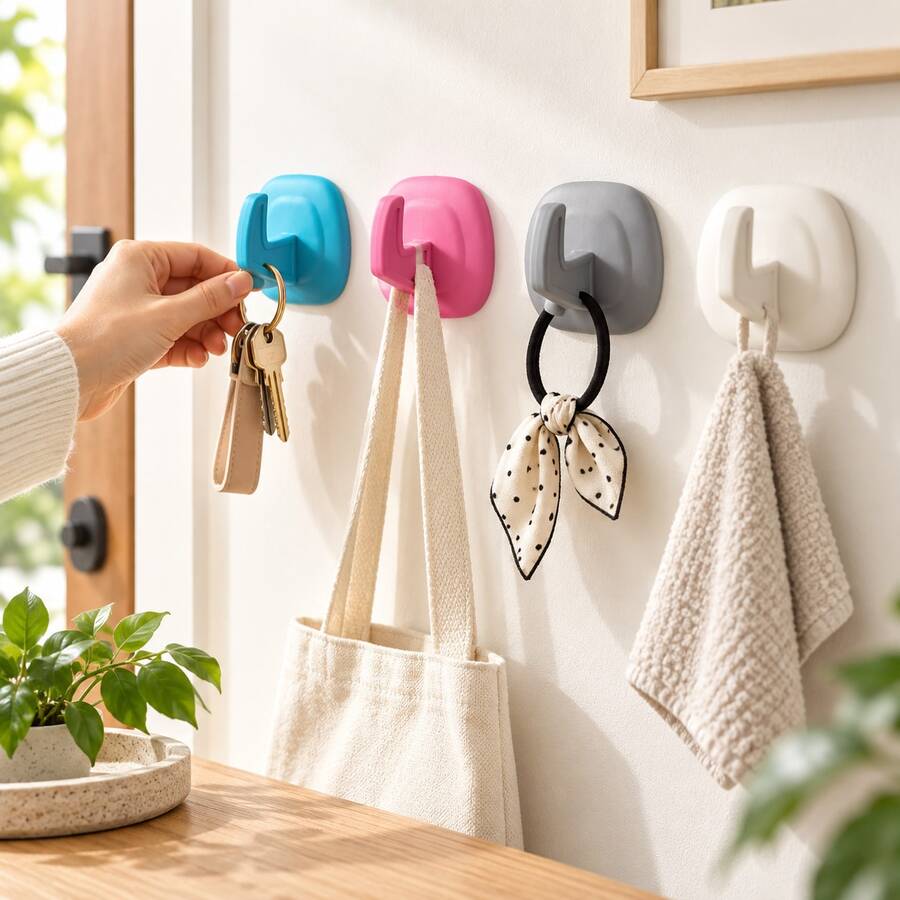 Minimalist Door Handle Hook, Heavy Duty Storage Rack For Bathroom, Kitchen, Entryway, Keys And Bags - One Size - View 1