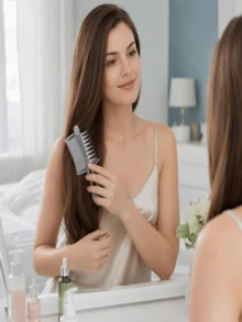 1pc Crystal Hair Comb With 2-In-1 Design, Scalp Massage Comb And Essence Application Comb, Mess-Free Application, Home Hair Care, Gentle Scalp Massage, Improves Hair Loss, Daily Hair Maintenance - Multicolor - View 12