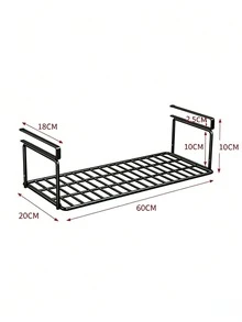 1pc 4-Tier Movable Metal Storage Rack, With Wood Top And Universal Wheels, Wire Storage Baskets, Stable Structure, Space Saving, Floor Standing Storage Rack / Storage Cart, Suitable For Kitchen, Living Room, Bathroom And Dormitory - Multiple Specifications - View 12
