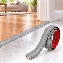 1pc 1m/39.37in PVC Self-Adhesive Floor Transition Strip, Gray Wood Grain Flexible Threshold Ramp, Suitable For Uneven Floor Height, Carpet To Tile Doorway Edge Decorative Strip, With 2 Pre-Applied Adhesive Tapes, Trimmable Floor Joint Cover - A - View 2