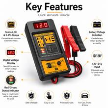 V520 OBD2 Scanner & CNB-808 Relay Tester Kit, 2 Pieces Automotive Diagnostic Tool Combo, Engine Code Reader Eraser, 8 Languages, 12-24V Relay Test Tool - A - View 7