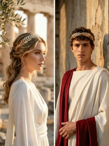 1pc Crown Floral Wreath Roman Emperor Gold Leaf Headband, Caesar Headpiece, Cosplay Party Accessory, Halloween Decoration - Gold - View 1