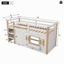 Bunk Bed (90 X 190), Loft Bed, Multifunctional, Can Be Built Underneath To Create A Area, Without Mattress, White - 1 - View 6