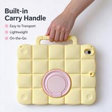 Silicone Protective Case With Built-In Carry Handle & 360° Rotating Ring Stand, Shockproof Full Body Tablet Cover, 6 Ring Color Options, Compatible With All Models - Multicolor - View 5