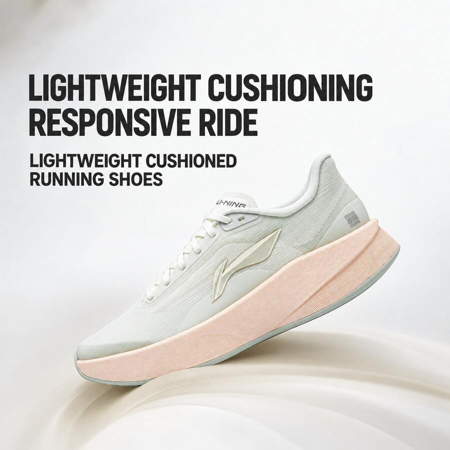 Li-Ning Women's Ultra-Light Cushioned Running Shoes, Professional Sports Shoes ARBW008