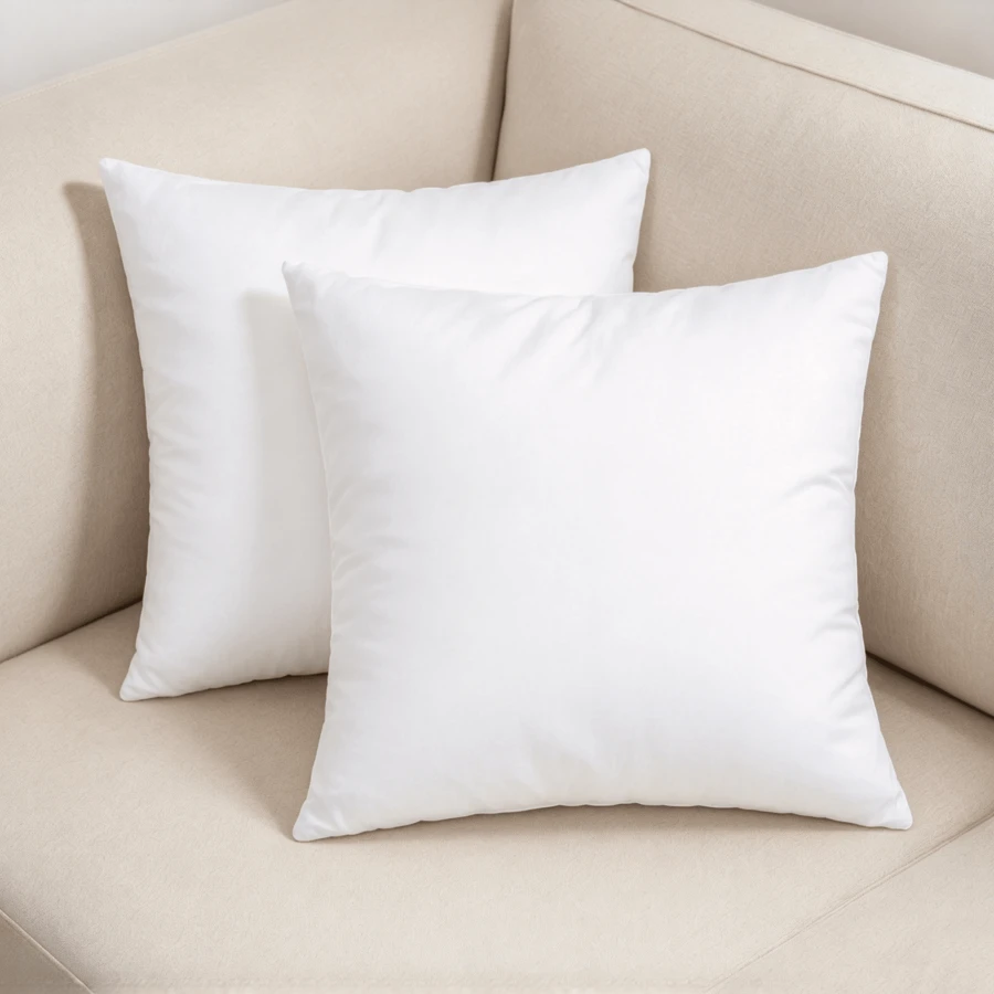 2 Pack Pillow Inserts 45 X 45 Cm White, Micro‑Fibre Polyester Square Cushion Inner Pads, Decorative Throw Pillow Stuffer For Sofa & Bed - White - View 1