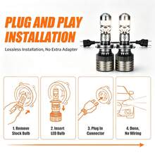 Heyword 2pcs/1pc 2000W H7 H4 H11 LED Mini Lens Headlight 9005 9006 HB3 HB4 Canbus Turbo LED Projector Bulb 6000K Car/Motorcycle Light Fog Light - 6000K Cold White - View 3