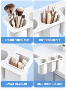 Large-Capacity, Multi-Functional Desktop Organizer. Suitable For Storing Cosmetics And Makeup Brushes, As Well As Pens, Stationery, Remote Controls, Keys, And More; Ideal For Use On Office Or Bedroom Desks. - Multicolor - View 10