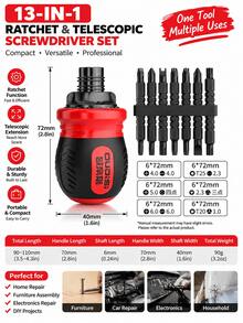 Mini Multifunctional Ratchet Screwdriver Set - Reversible Quick Steel Screwdriver With Various Bits, No Battery Required, Durable Mixed Color Manual Tool Kit For Home Use - Multi-color Hot-selling Models - View 9