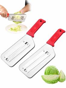 Cabbage Kitchen Knife Slicer Chopper Shredder Sauerkraut Cutter Coleslaw Grater (Red-A) - Multicolor - View 8
