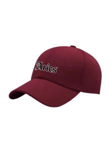 12 Zodiac Signs Baseball Cap, Vintage Gothic Letter Print Red Dad Hat, Adjustable Unisex Casual Cap, Holiday Party Daily Accessory, Couple Gift - Burgundy - View 8