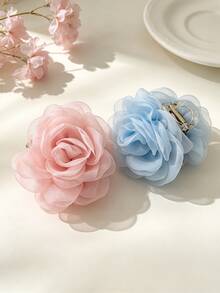 Rose Flower Hair Clip - High-End New Style Hair Accessory. Hair Claw For Updo. Hair Clip With Grip. - Multicolor - View 1