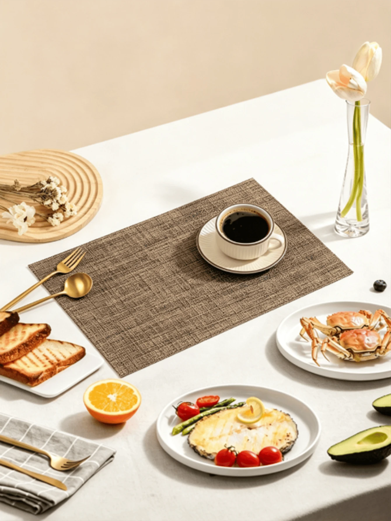 1pc Nordic Style Coasters,Kitchen And Dining Table Accessories,Bedroom Tablecloth And Furniture Mats,Western Style Placemats,Can Be Used For Holiday Decoration,Party And Banquet Decoration,Desktop Protection,Washable And Easy To Clean - Multicolor - View 1